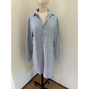 Frank & Eileen Blue and White Striped Midi Dress